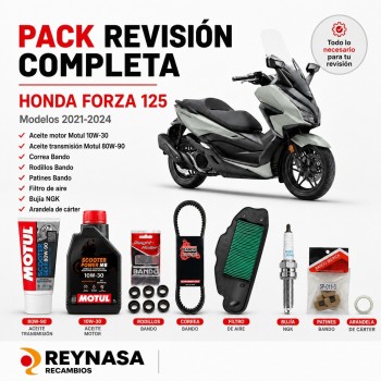 Kit de mantenimiento Honda Forza 125 2021-2024 Motul Bando NGK con filtros y arandela de cárter