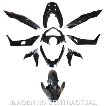 kit de plasticos hert 480014 negro mate para honda pcx 125 2014 2016