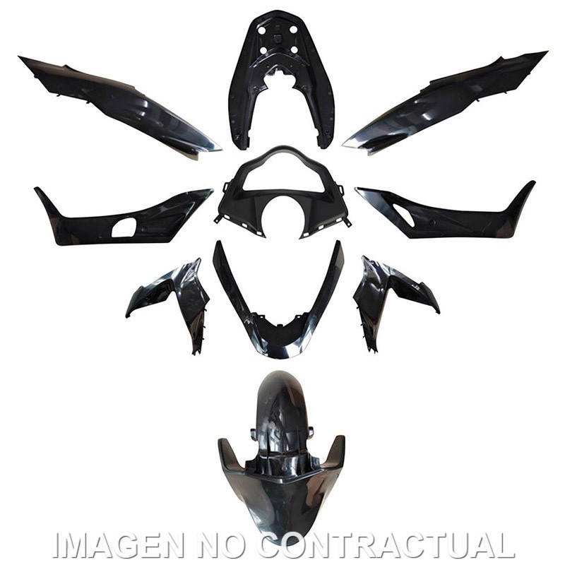 kit de plasticos hert 480014 negro mate para honda pcx 125 2014 2016