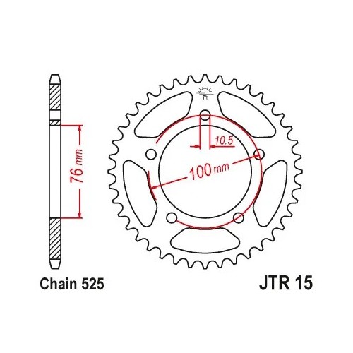 Kit de transmisión Benelli Leoncino 800 JT Sprockets 16/46 con cadena Regina ZRA 525 112 pasos