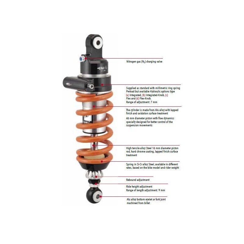 amortiguador trasero matris kd para benelli trk 502x mb106 2kd