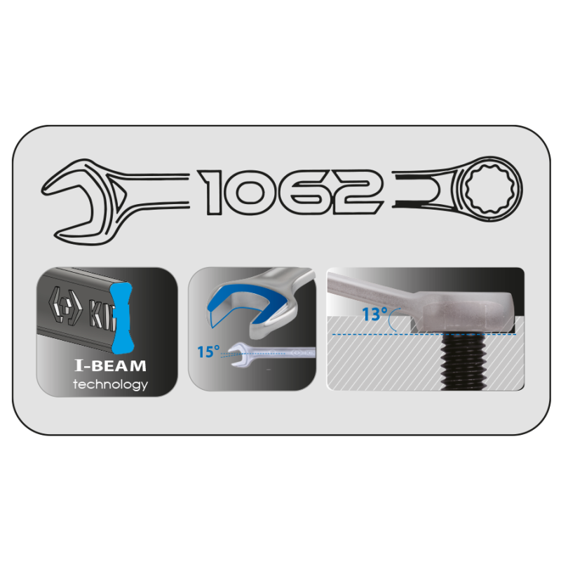 juego de llaves combinadas en estuche i beam 12 piezas