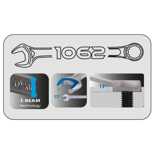 juego de llaves combinadas en estuche i beam 12 piezas