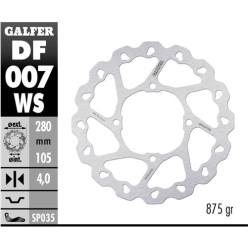 disco freno moto galfer wave fijo 280x4mm df007ws