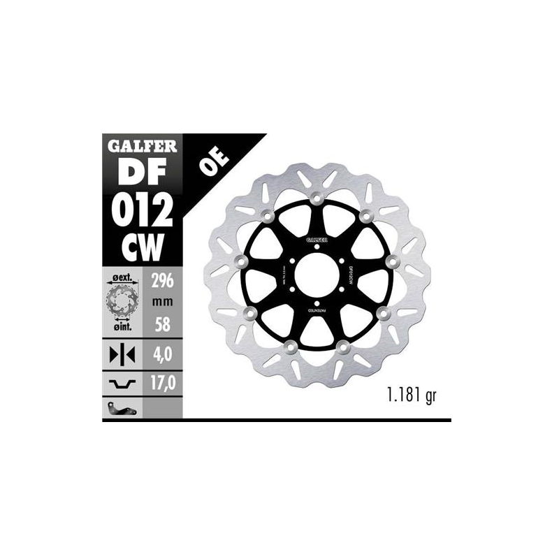 disco freno moto galfer wave flotante 296x4mm df01