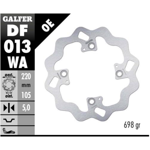 disco freno moto galfer wave fijo 220x5mm df013wa