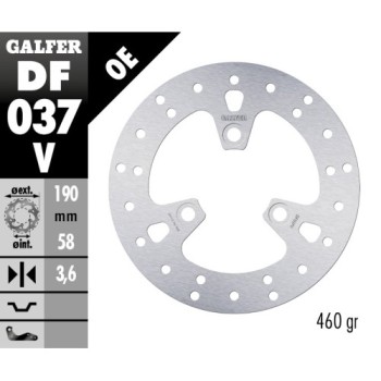 disco de freno galfer fijo redondo 190x3 6mm df0