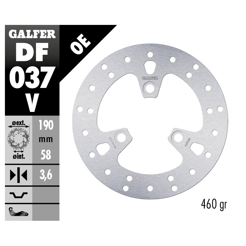 disco de freno galfer fijo redondo 190x3 6mm df0