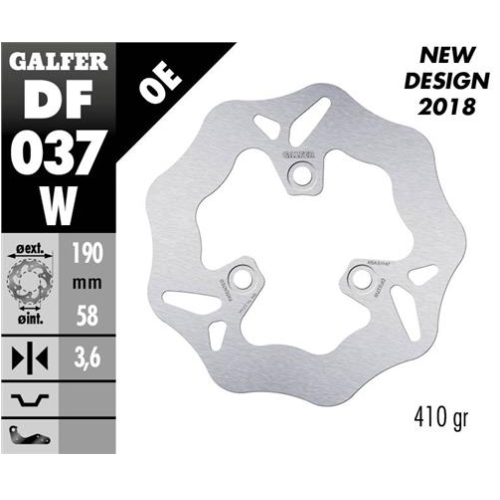 disco freno moto galfer wave fijo 190x3 6mm df037w
