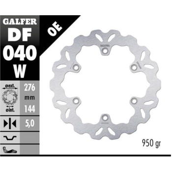 disco freno trasero wave galfer df040w 276x5 mm 6 tornillos o166 honda deauville cb cbr vt
