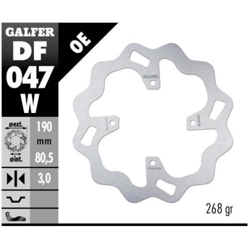 disco freno moto galfer wave fijo 190x3mm df047w