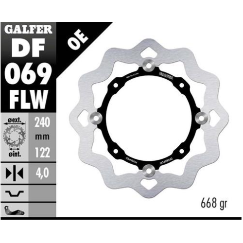 disco freno moto galfer wave flotante 240x4mm df06