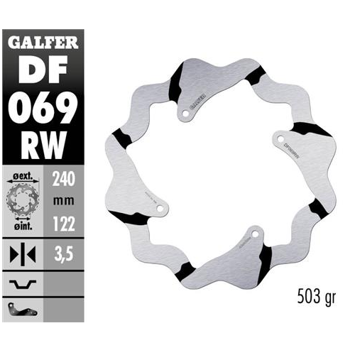 disco freno trasero wave galfer df069rw 240x3 5 mm honda cr crf 4 tornillos o140