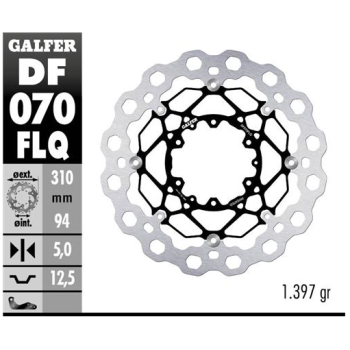 disco de freno delantero galfer df070flq cubiq flotante acero 310x5 mm