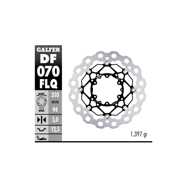 disco de freno delantero galfer df070flq cubiq flotante acero 310x5 mm