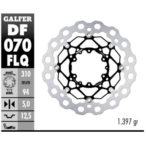 disco de freno delantero galfer df070flq cubiq flotante acero 310x5 mm