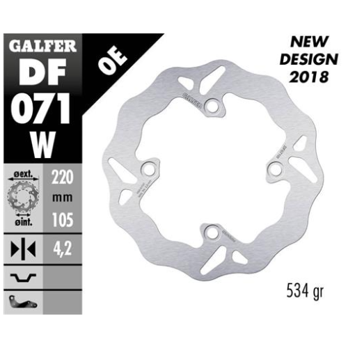 disco freno delantero galfer wave fijo 220x4mm df071w