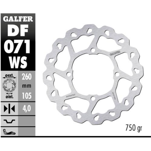 disco freno moto moto galfer wave fijo 260x4 2mm d