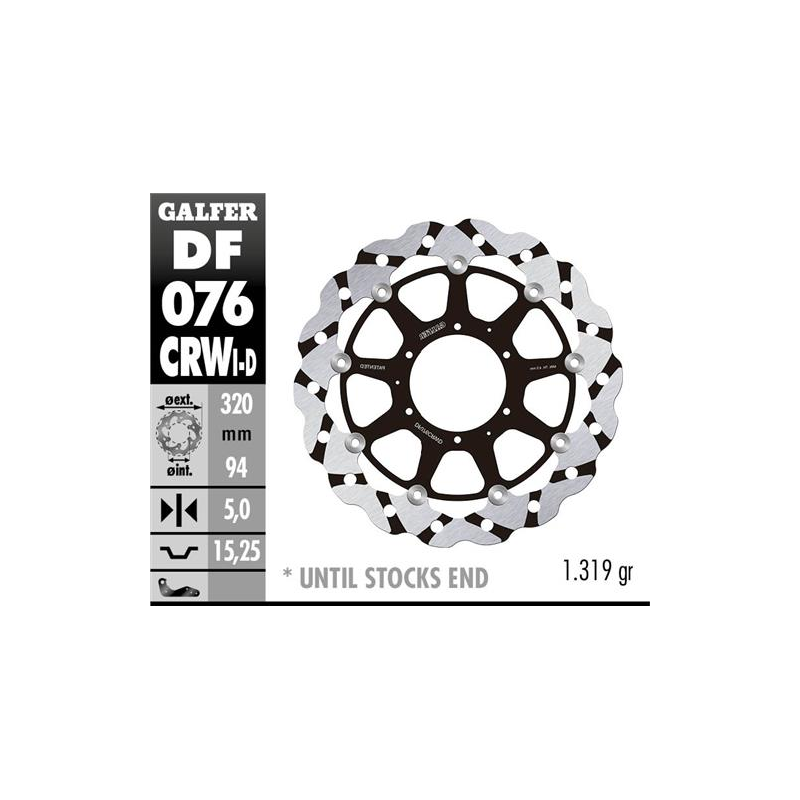 disco freno moto flotante galfer wave df076crwi