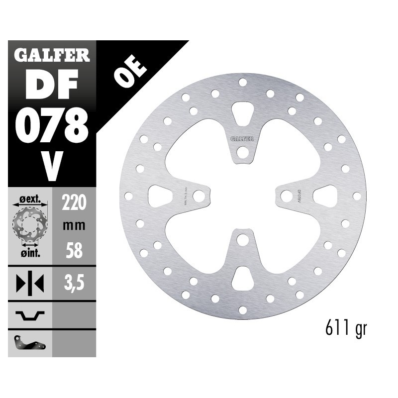 disco de freno galfer fijo redondo 220x3 5mm df0