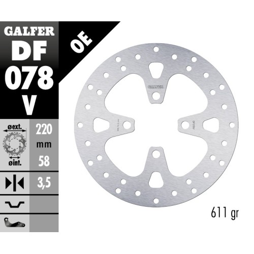 disco de freno galfer fijo redondo 220x3 5mm df0