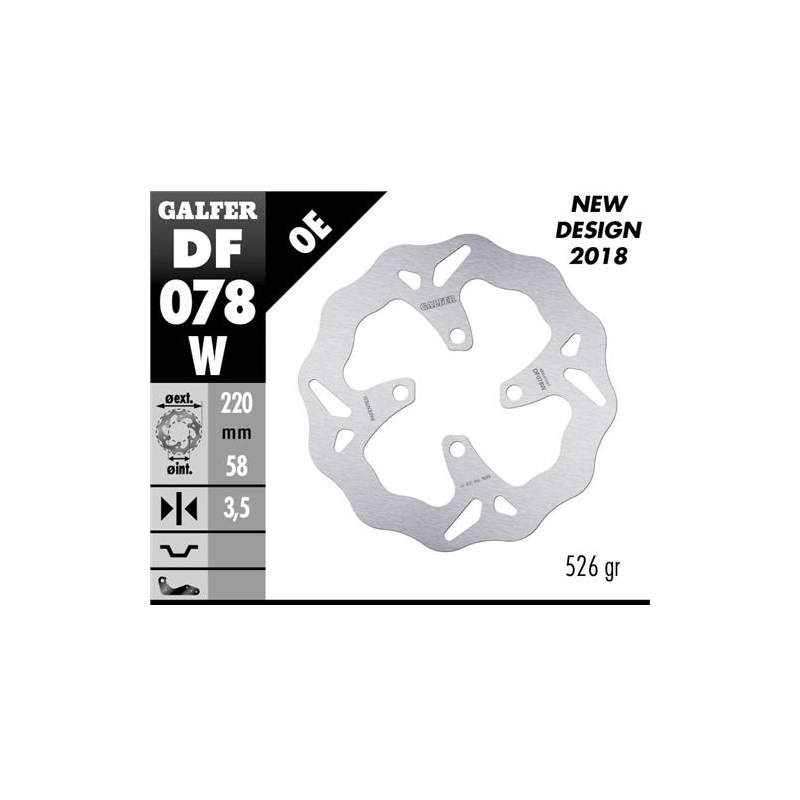 disco freno moto galfer wave ondulado df078w