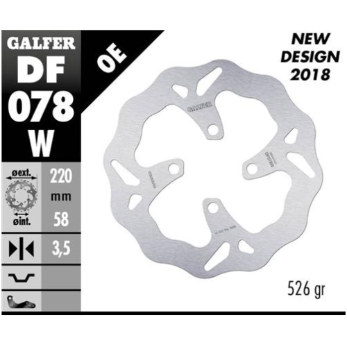disco freno moto galfer wave ondulado df078w