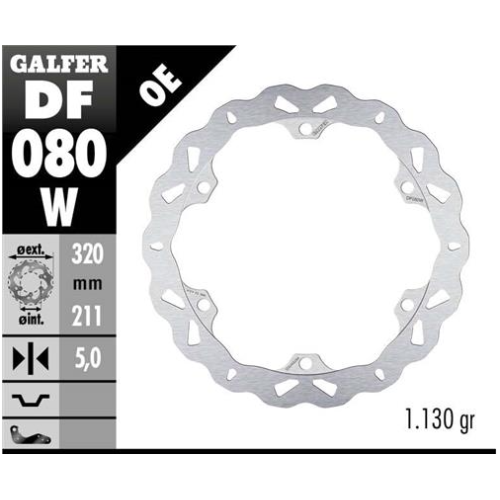 disco freno moto galfer wave fijo 320x5mm df080w