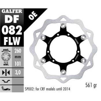 disco freno moto galfer wave flotante 260x3mm df08