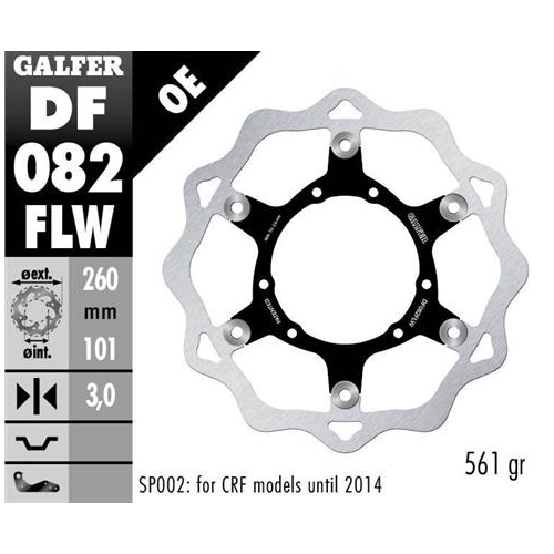 disco freno moto galfer wave flotante 260x3mm df08