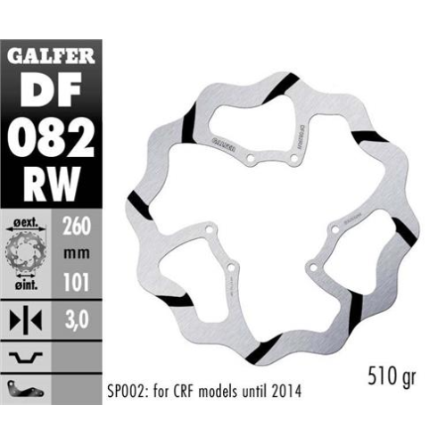 disco freno moto galder wave fijo 260x3mm df082rw