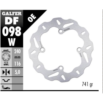 disco de freno trasero galfer df098w wave fijo 240x5 mm