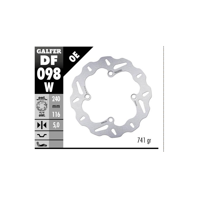 disco de freno trasero galfer df098w wave fijo 240x5 mm