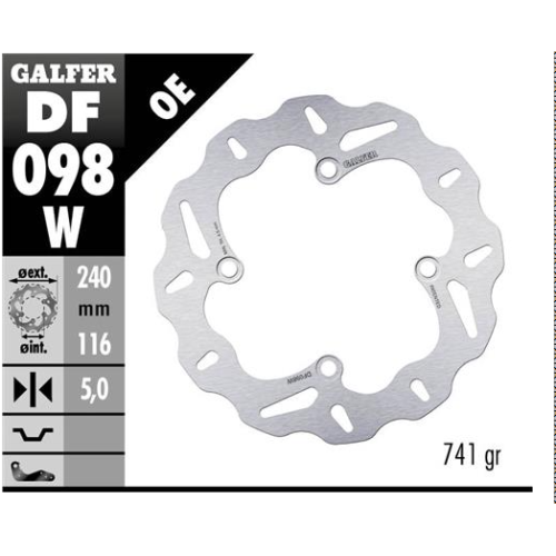 disco de freno trasero galfer df098w wave fijo 240x5 mm