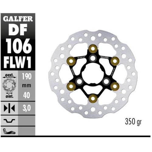 disco freno moto galfer wave flotante df106flw1