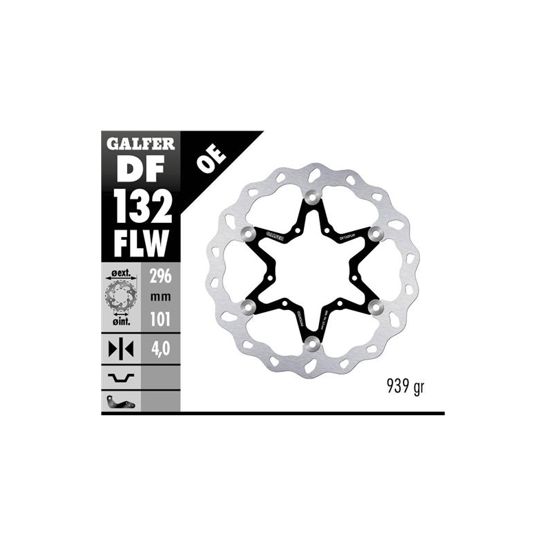 disco freno moto galfer wave flotante 296x4mm df13
