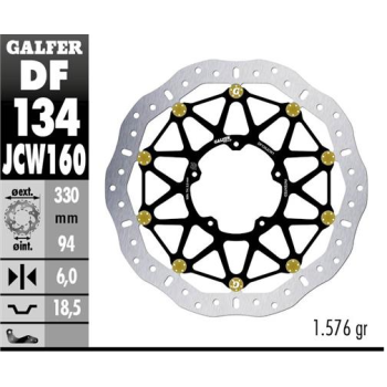 disco freno moto galfer wave flotante df134jcw160g