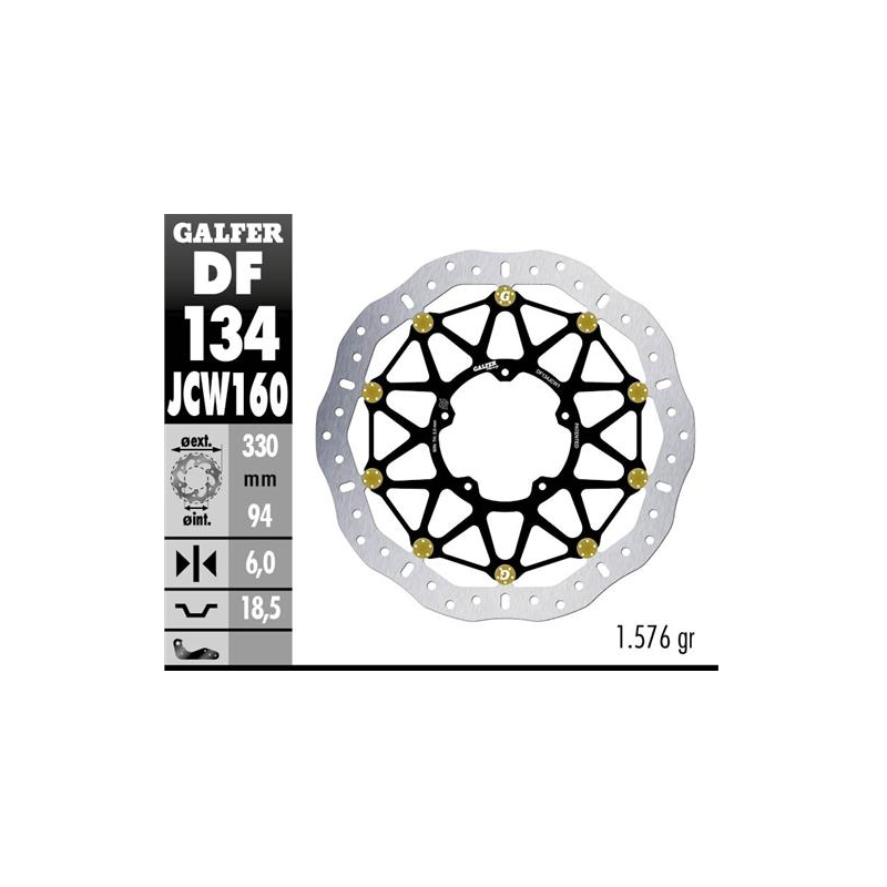 disco freno moto galfer wave flotante df134jcw160g