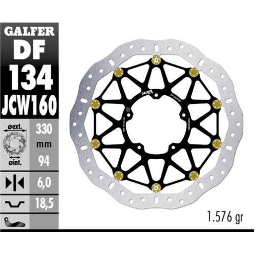 disco freno moto galfer wave flotante df134jcw160g