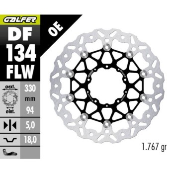 disco freno delantero izquierdo wave galfer df134flw 320x5 mm