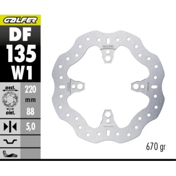 disco freno trasero wave 1 pieza galfer df135w1 medidas segun aplicacion
