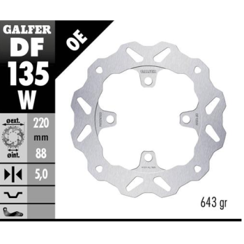 disco freno moto galfer wave fijo 220x5mm df135w