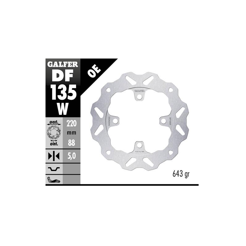 disco freno moto galfer wave fijo 220x5mm df135w