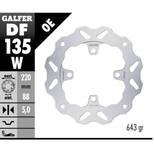 disco freno moto galfer wave fijo 220x5mm df135w