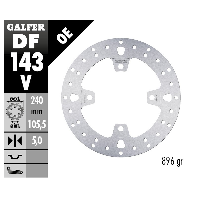 disco de freno galfer fijo redondo 240x5mm df143