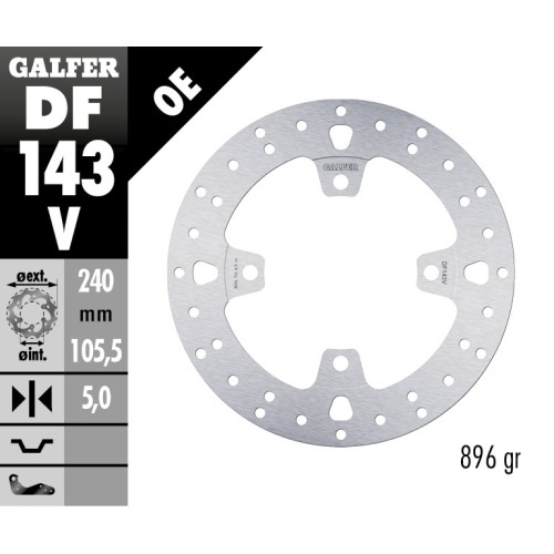 disco de freno galfer fijo redondo 240x5mm df143