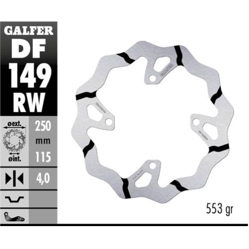 disco freno moto galder wave fijo 250x4mm df149rw