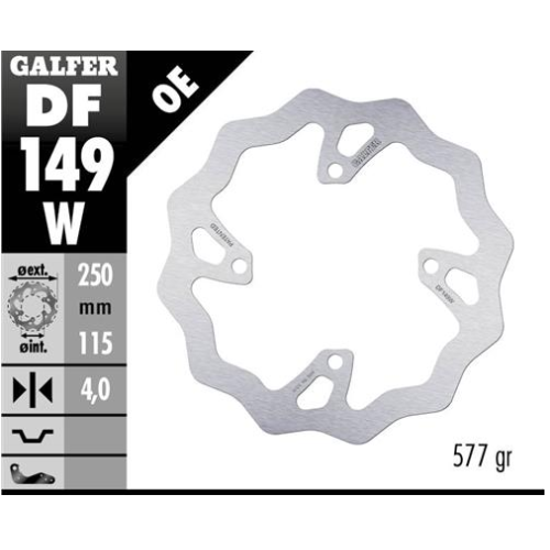 disco freno moto galfer wave fijo 250x4mm df149w
