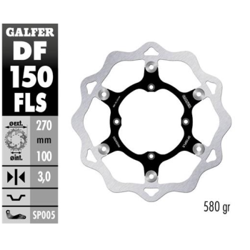 disco freno moto galfer wave flotante 270x3mm df15