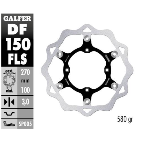 disco freno moto galfer wave flotante 270x3mm df15